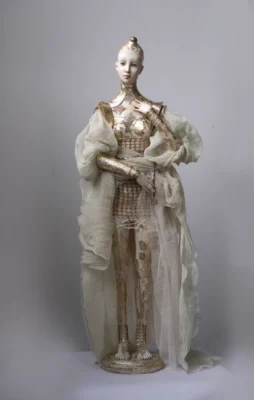 Goddess art doll by Tatiana Pundeva, handcrafted collectible piece symbolizing femininity, power and divine beauty, 70x25 cm, 2025, contemporary art doll