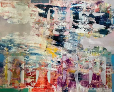 Oil on canvas artwork “Beautiful Every Time IV” by Moldovan painter Florina Breazu, 80 × 100 cm.