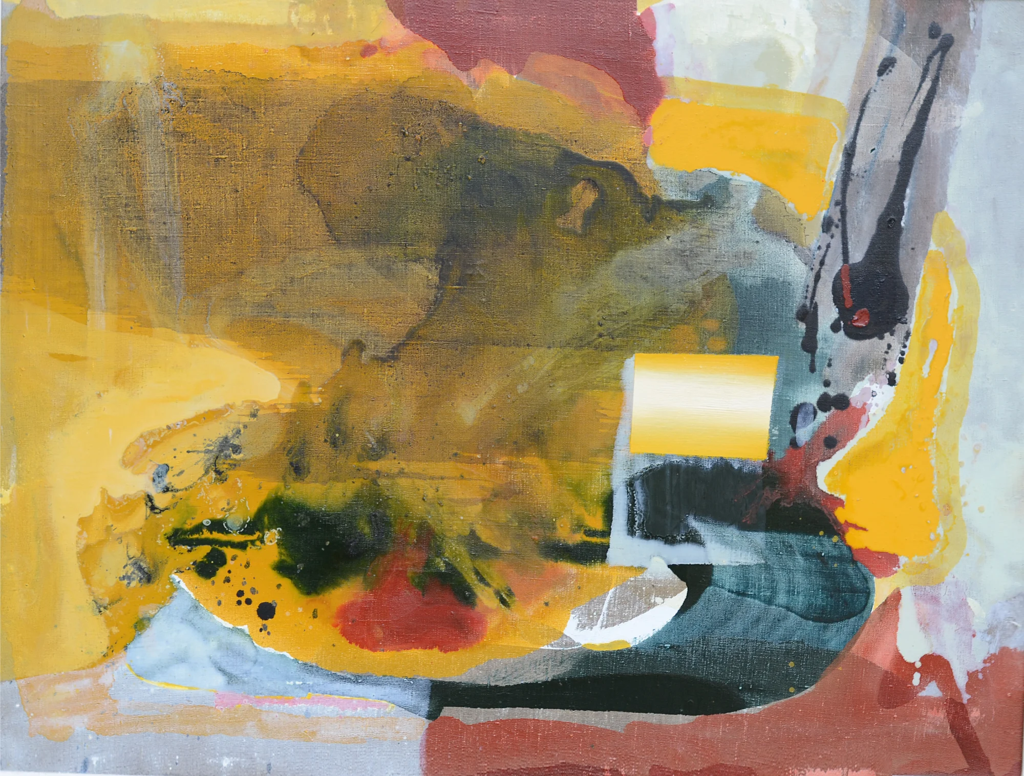 Oil on canvas artwork “Beginnings I” by Moldovan painter Florina Brezu, 73 × 97 cm, 2013.