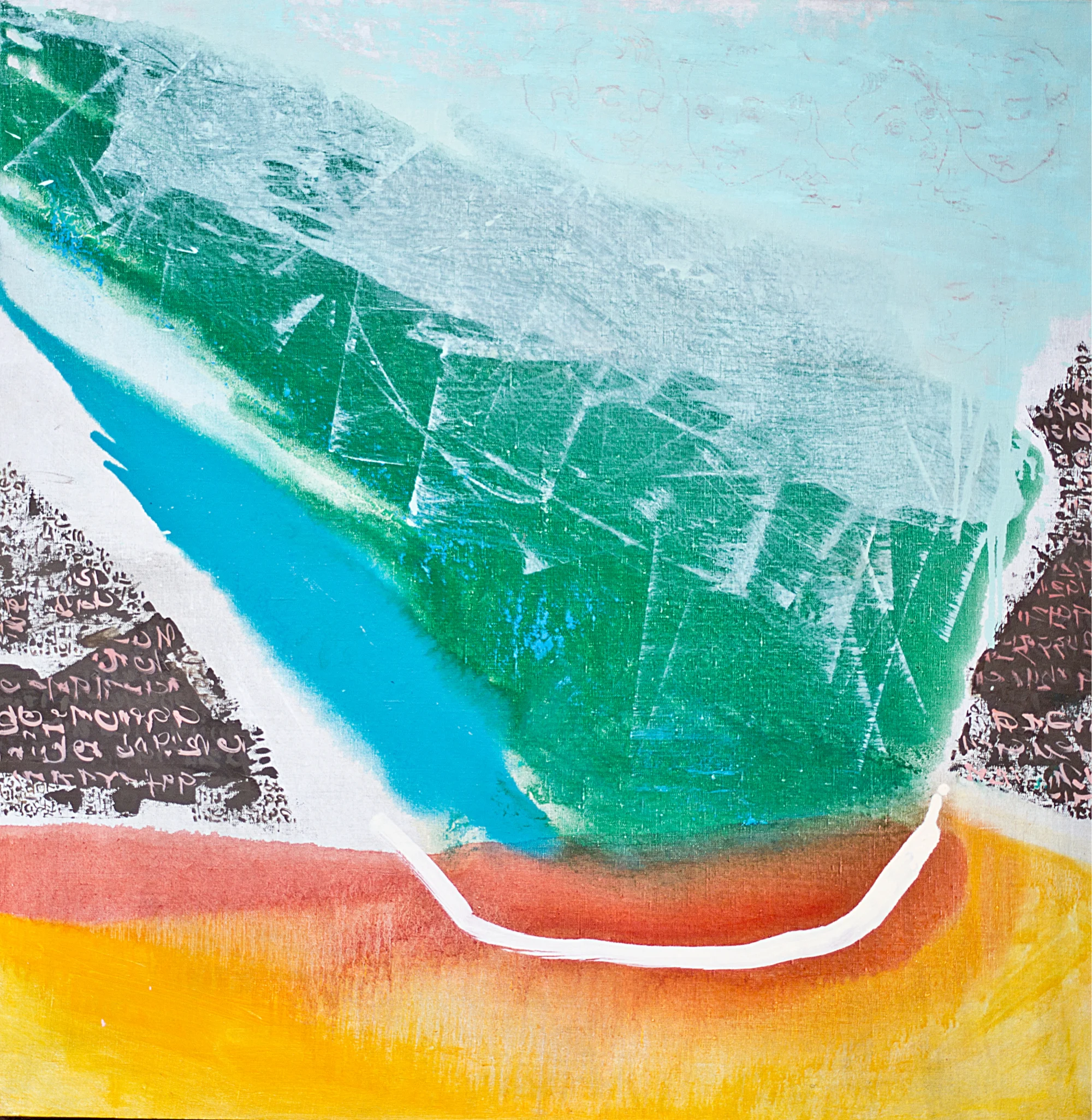 Oil on canvas artwork “Boreal Crown” by Moldovan painter Florina Brezu, 106 × 110 cm, 2015