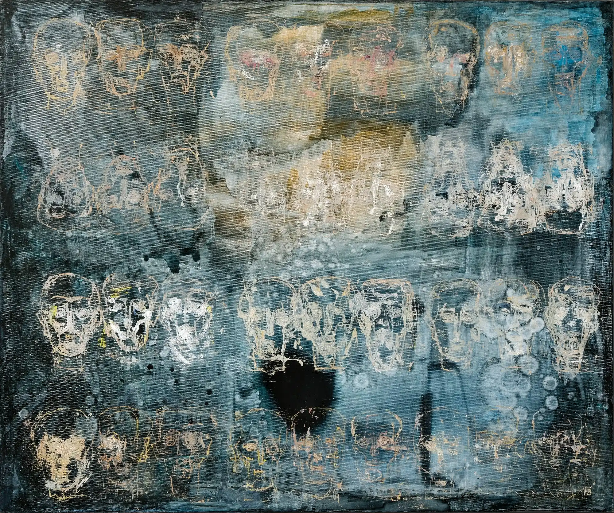 Oil on canvas artwork “Emperor and Proletarian” by Moldovan painter Florina Breazu, 100 × 119.5 cm, 2018.