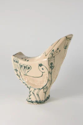 “Spring Trill” (2024), ceramic artwork by Mariana Carp, 41 × 37 × 21 cm