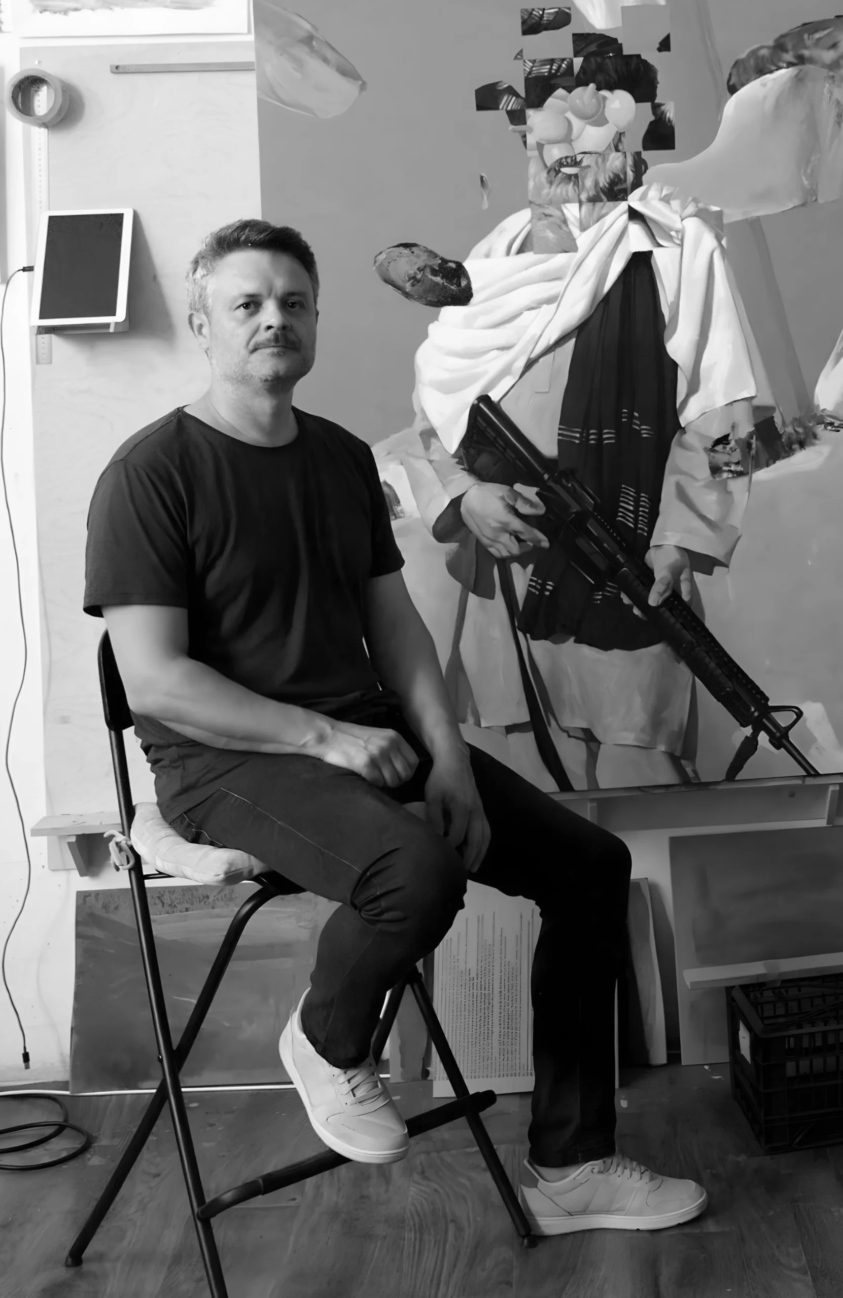 Portrait of Moldovan Pop Art artist Ștefan Eșanu (born 1980).