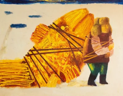 Rich Catch, 2010, oil on linen painting by Moldovan artist Vadim Palamarciuc, 50 × 70 cm.